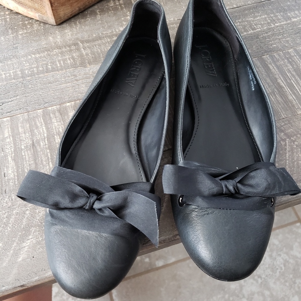 J.Crew Leatherette Lace-up Ballet Flats